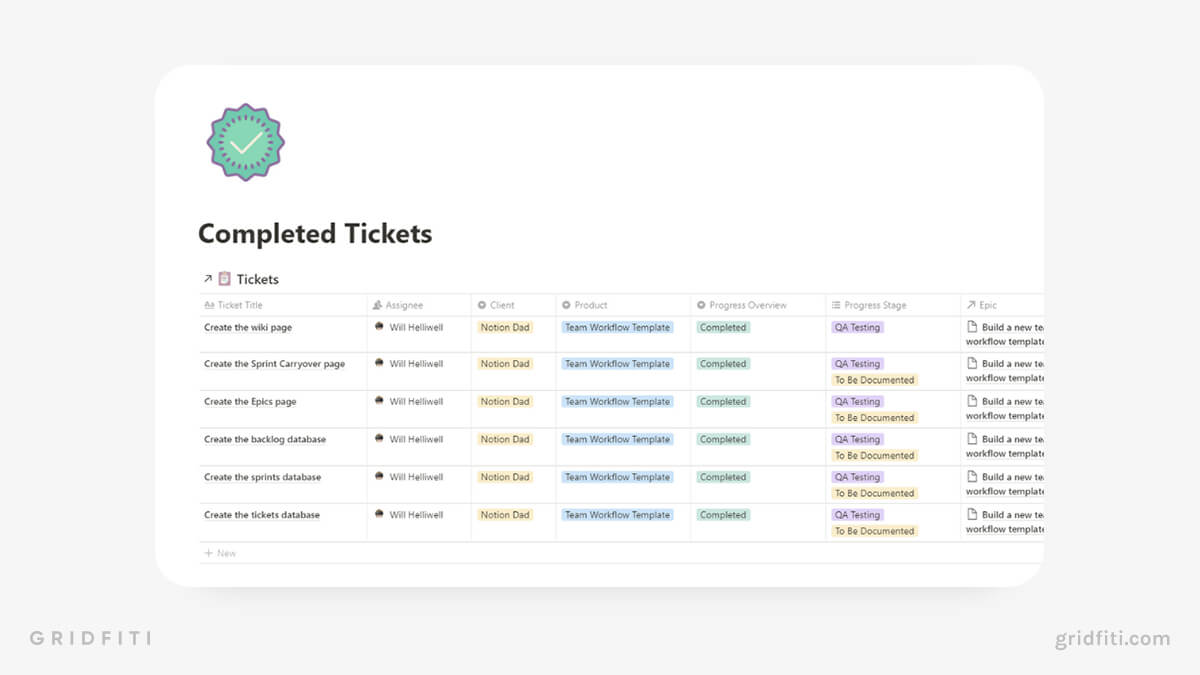 Notion Agile Project Management Template for Developer Teams