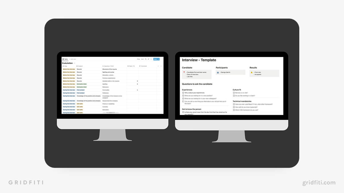 Notion Interview Questions & Evaluation Template