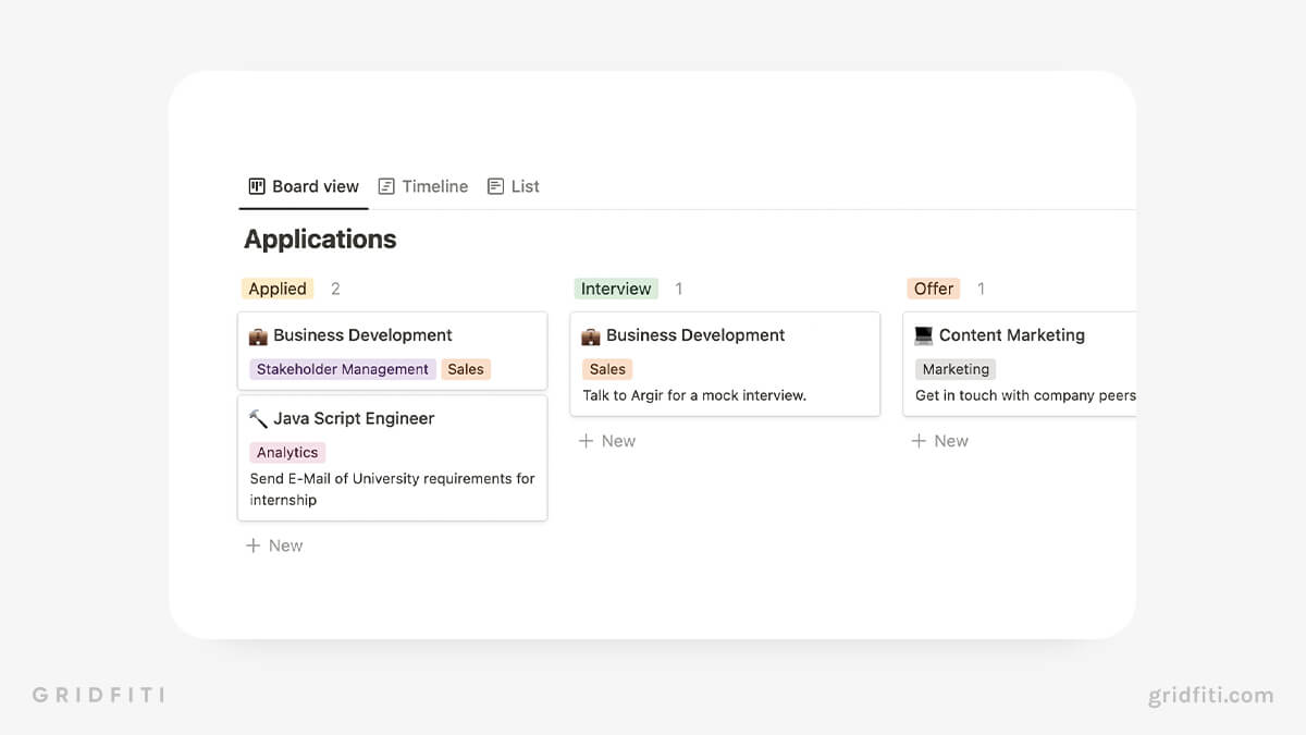 Notion Job Tracker Template