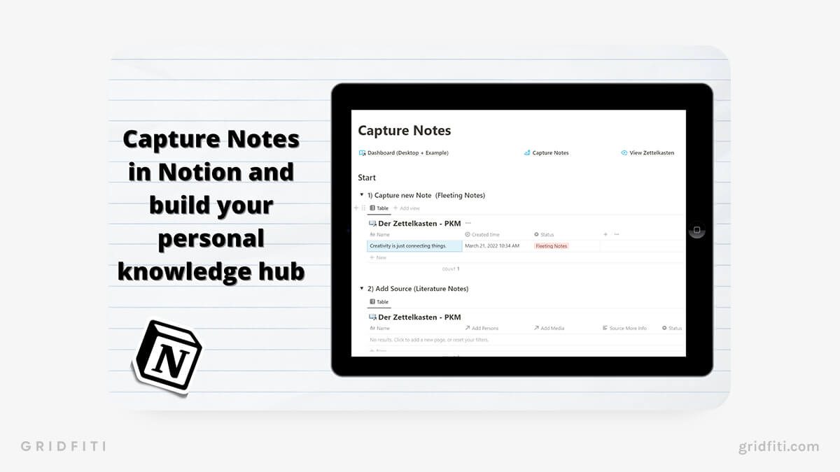 Notion Zettelkasten Knowledge Management Template