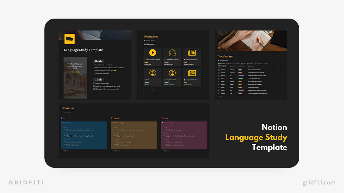 Notion Language Study Template