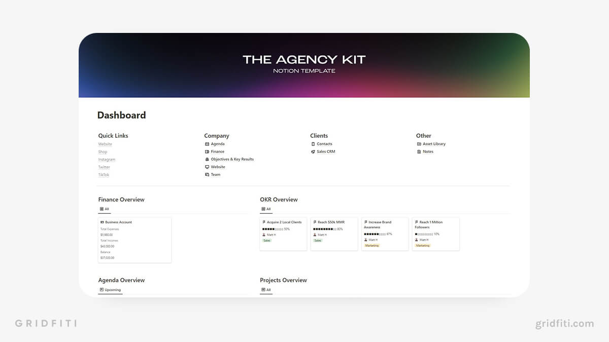 Notion Marketing Agency Template