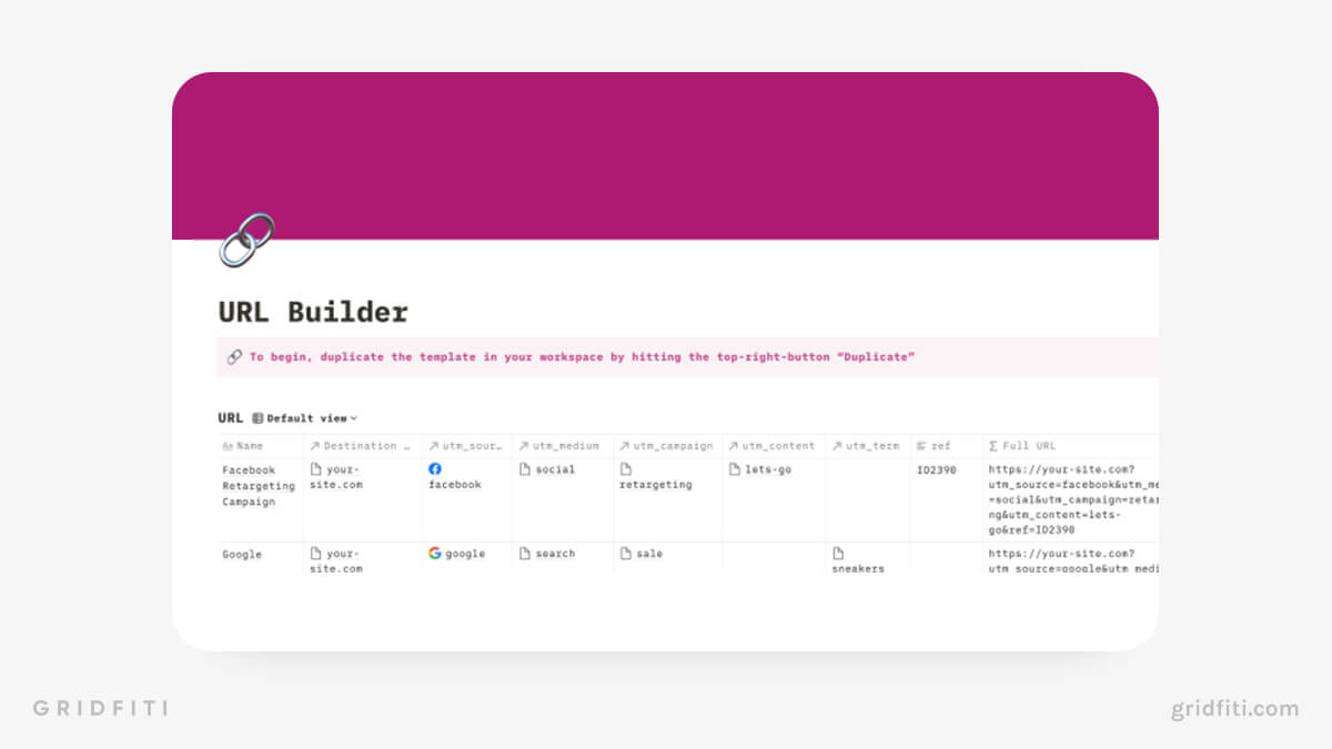 Notion UTM Builder Template