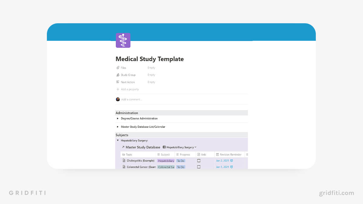 Notion Medical & Surgical Study Template