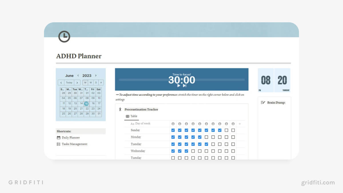 ADHD Notion Planner