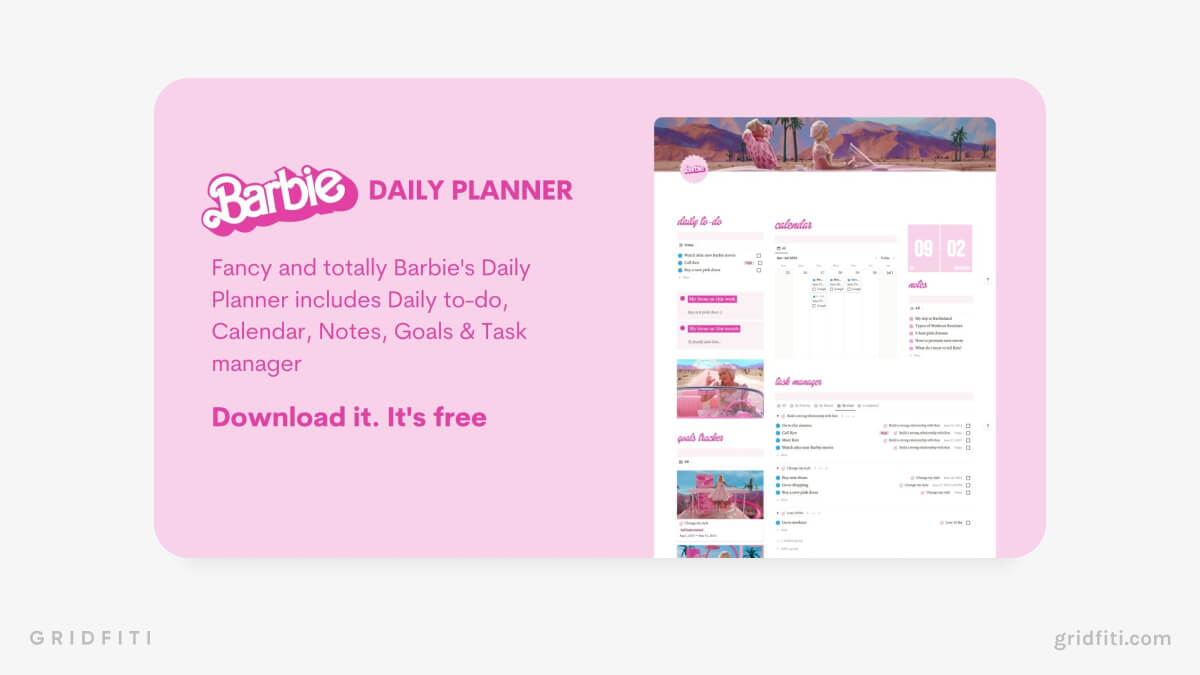 Aesthetic Pink Notion Planner Template