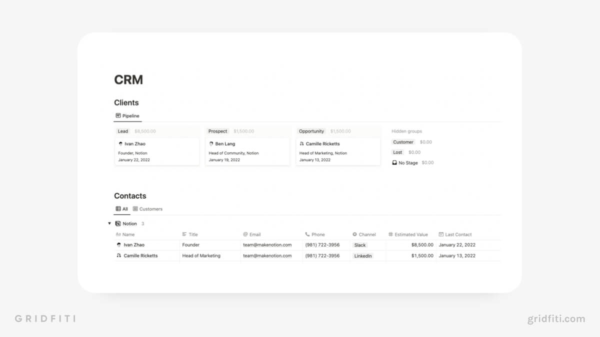 Free Notion Sales Templates