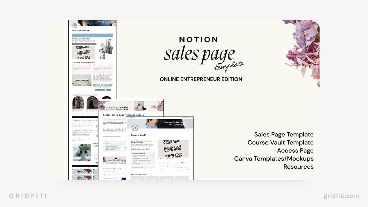 Notion Sales Page Template