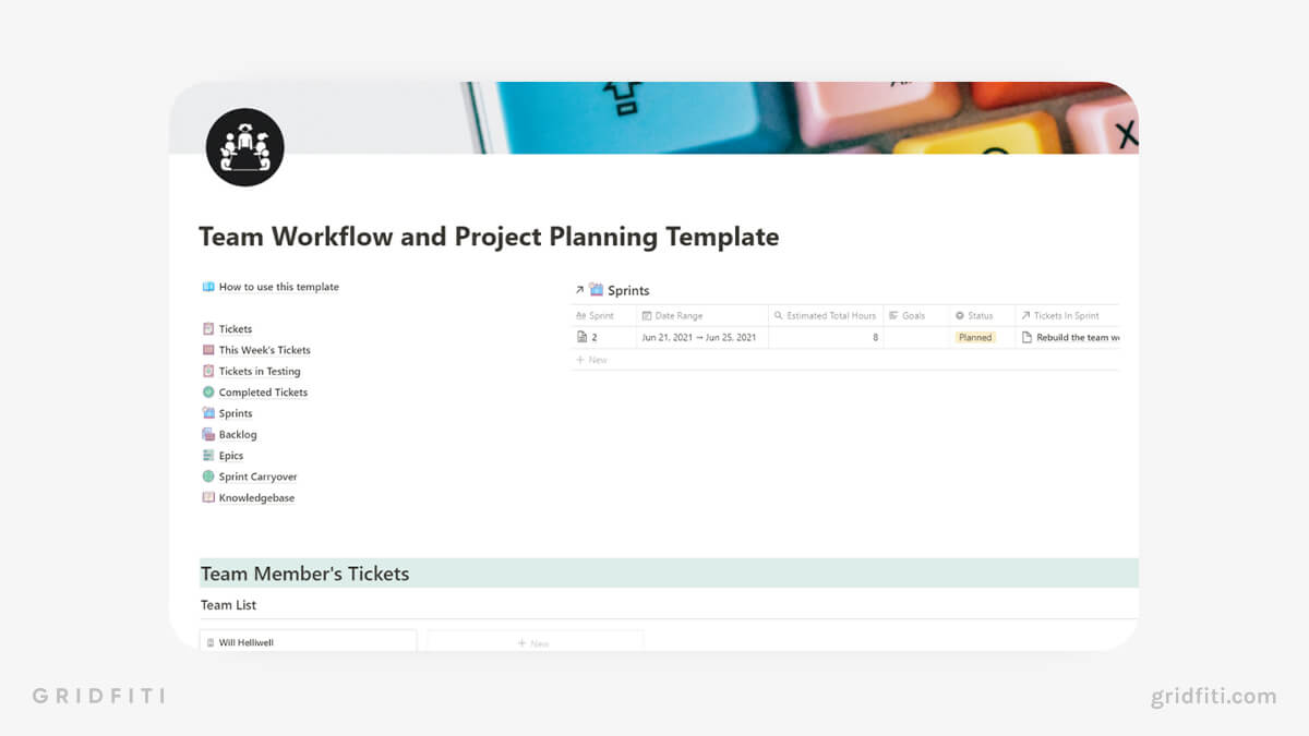 Agile Project Management Notion Template for Teams