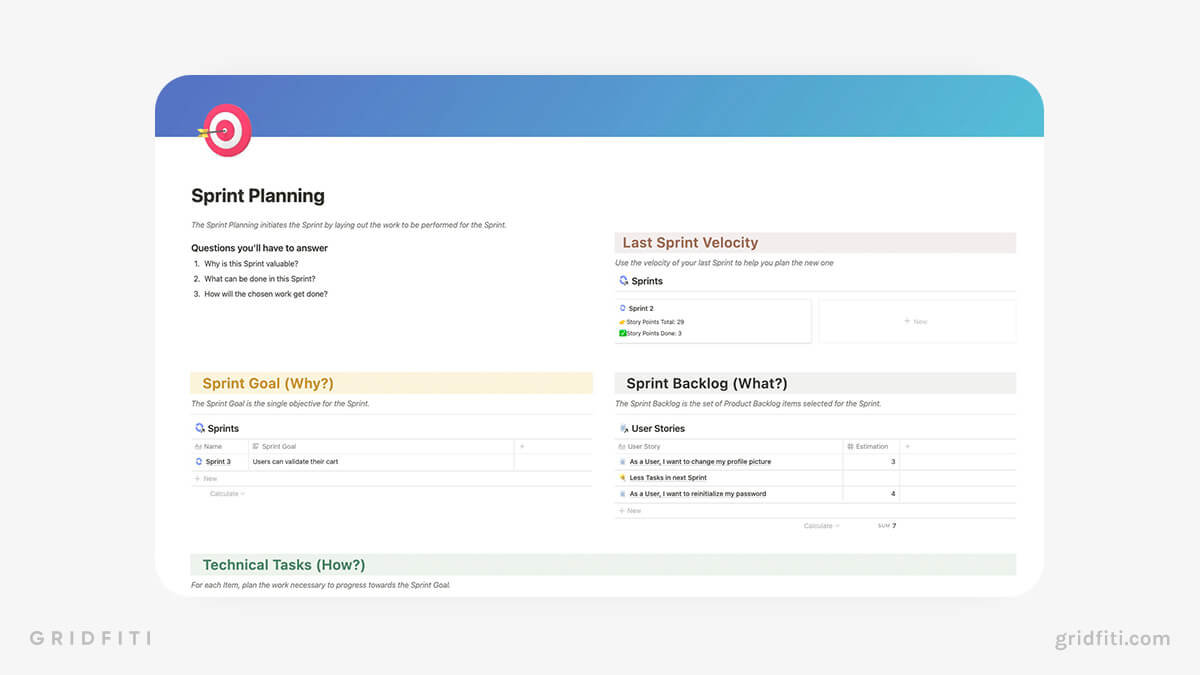 Jira Alternative Notion Scrum Template