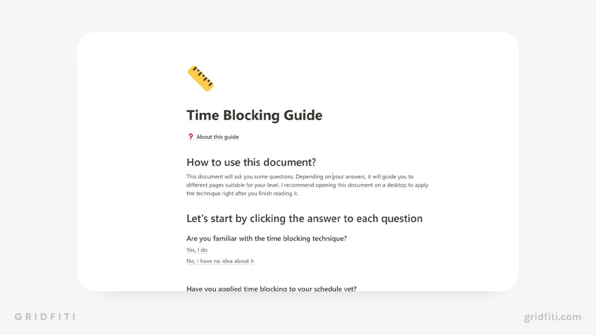 Notion Time Blocking and Time Boxing Templates Guide Gridfiti