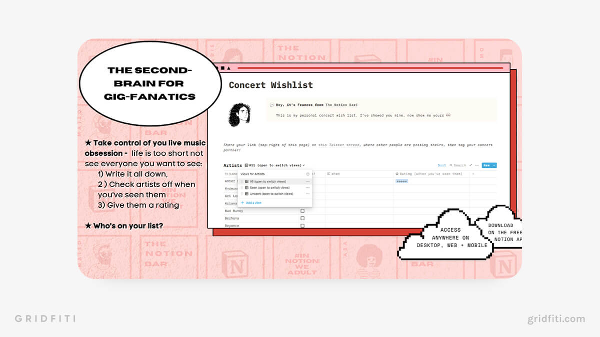 5+ Notion Wishlist Templates to Track Your Wants & Needs Gridfiti