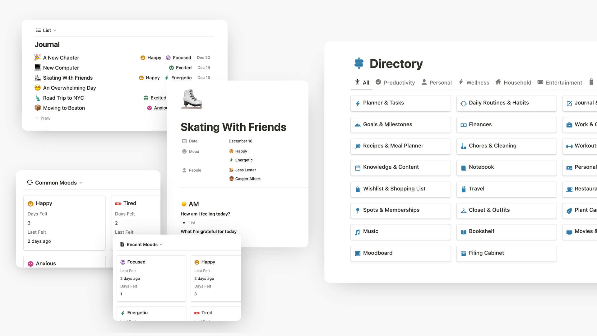 Notion Life Dashboard with Journal Template