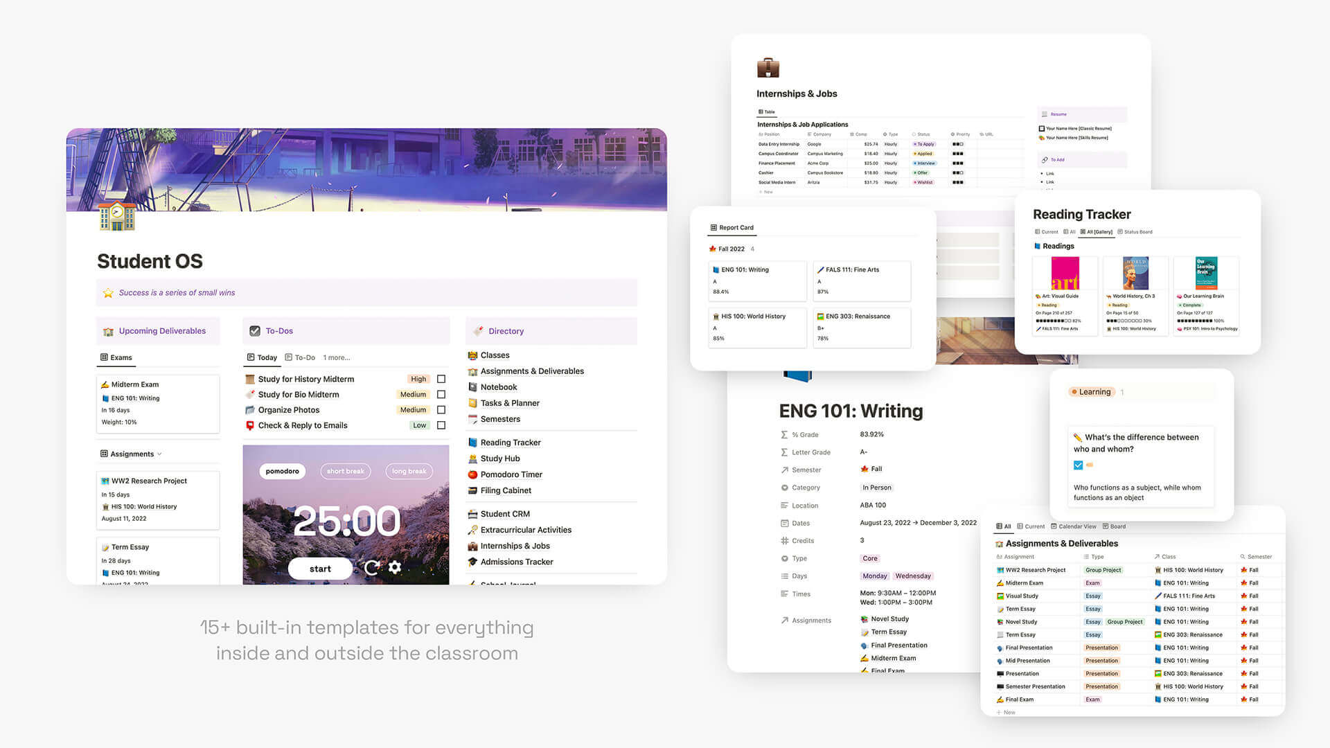 dashboard notion template