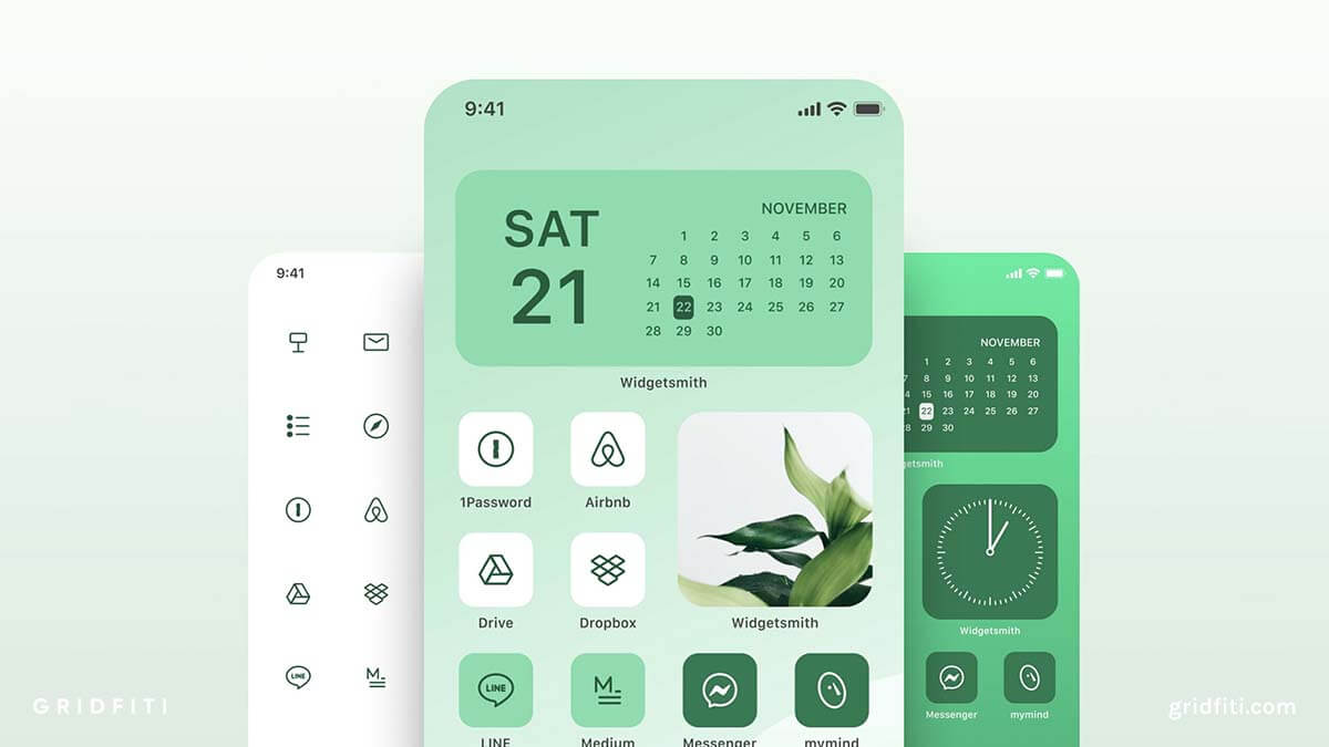 Green Aesthetic App Icons