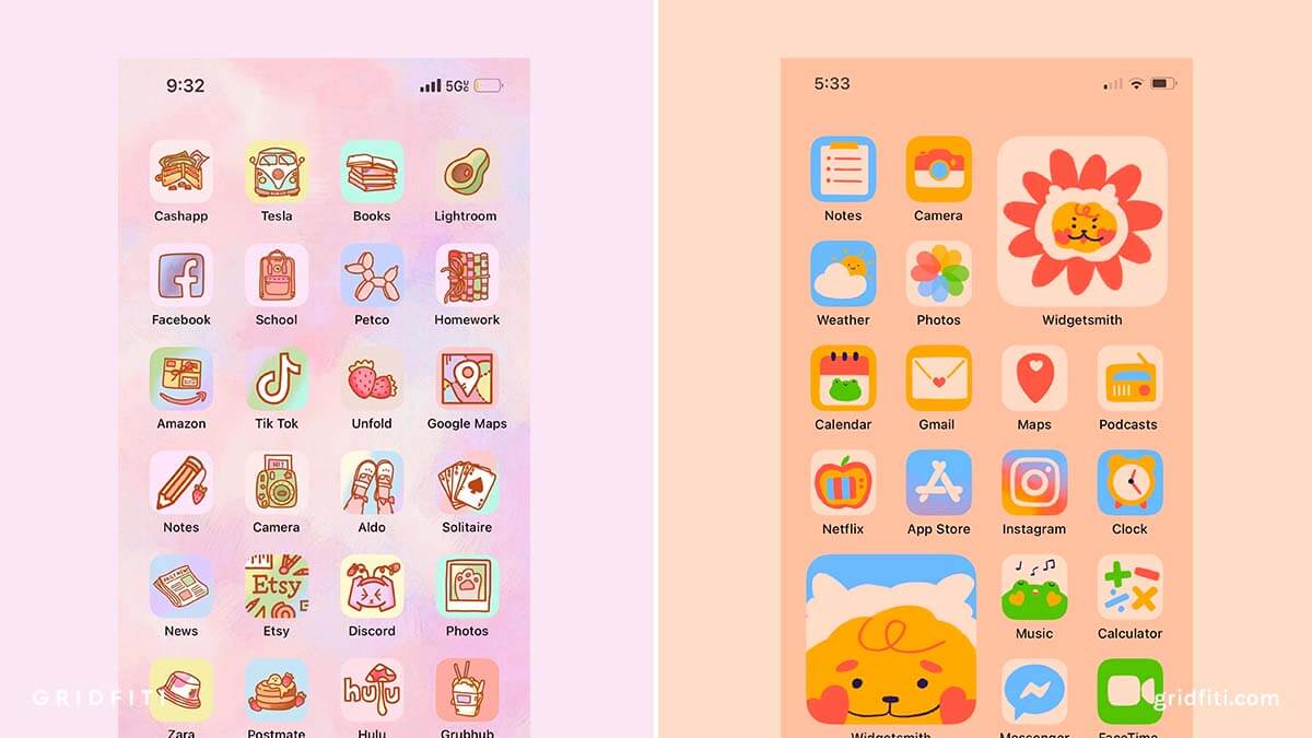 Kawaii Aesthetic iPhone Icon Set With Widgets and Wallpapers 