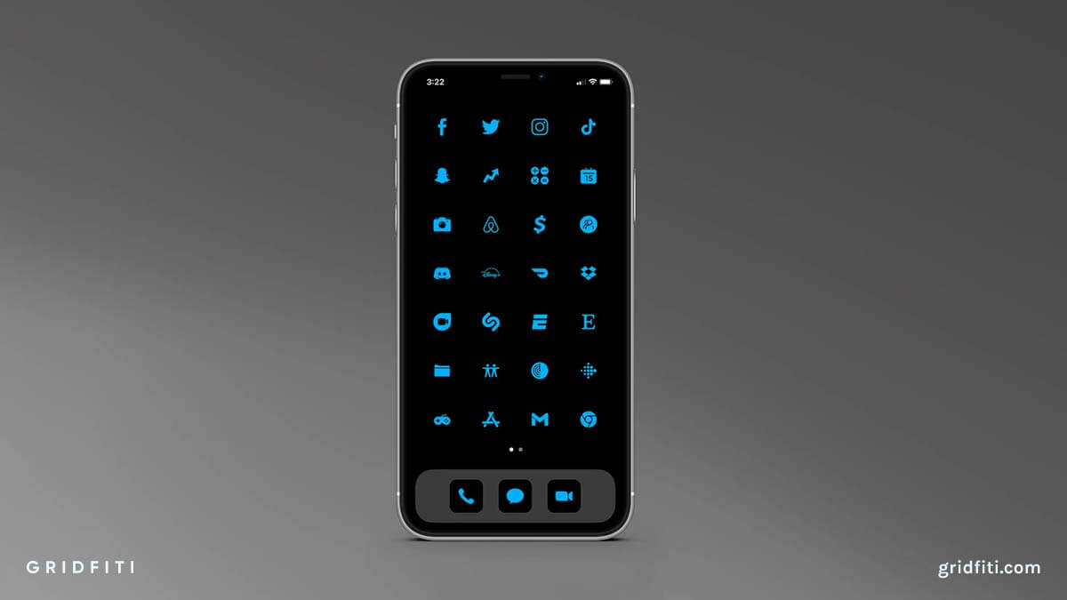 Minimal Blue & Black App Icons Pack