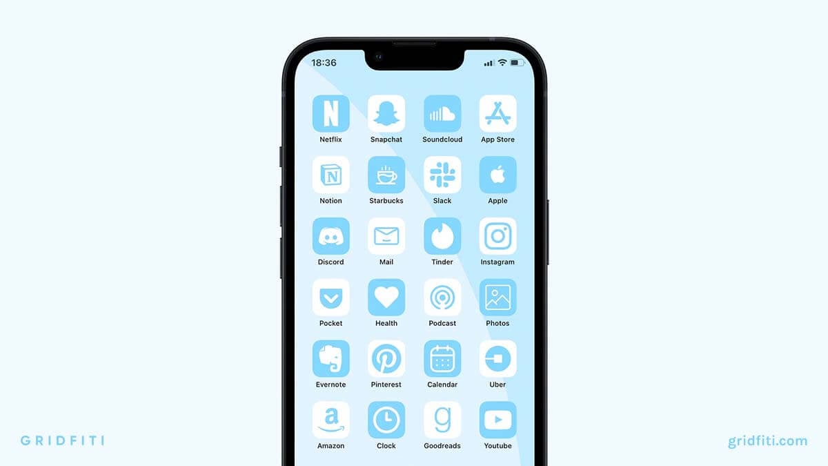 aesthetic phone icon blue