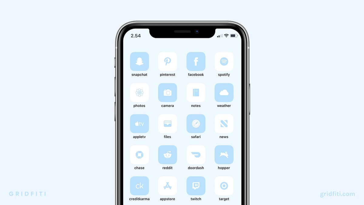 Pastel Blue & White App Icons Pack