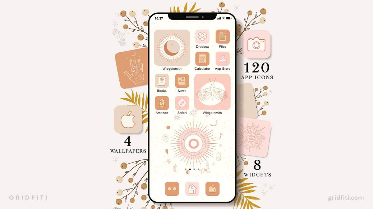 Cream & Beige Boho App Icon Pack