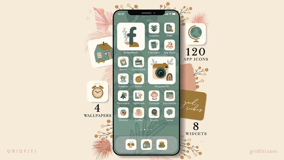 Green Boho App Icons