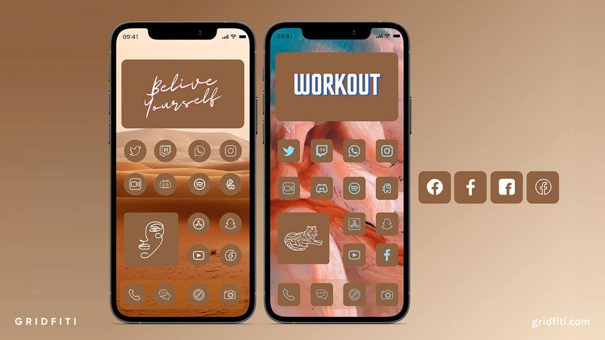 Dark Brown App Icons