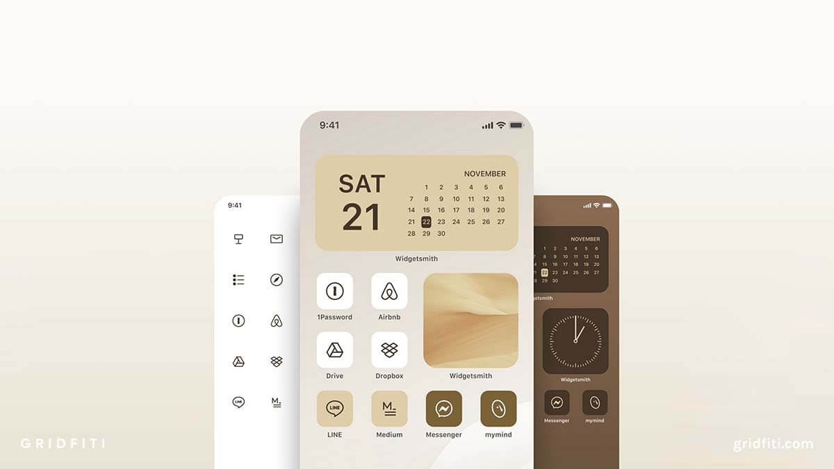 Minimalist Brown App Icons
