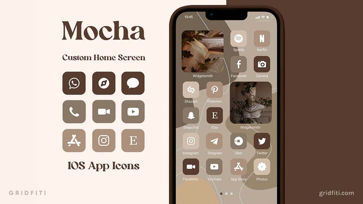 Aesthetic Mocha Brown App Icons