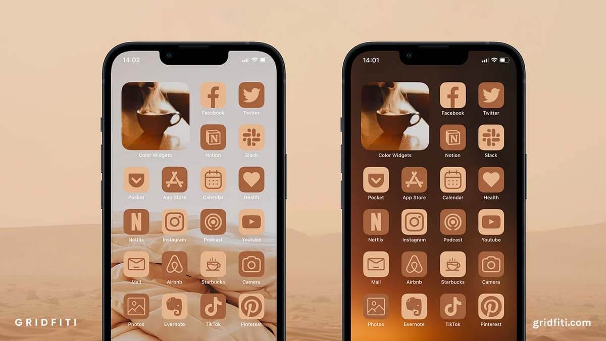 Brown Tone-on-Tone App Icons