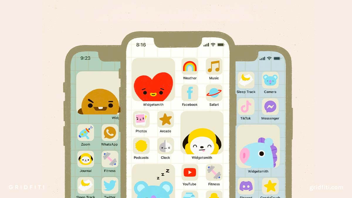 25+ Cute & Kawaii App Icon Packs for iOS 17 (iPhone & iPad)