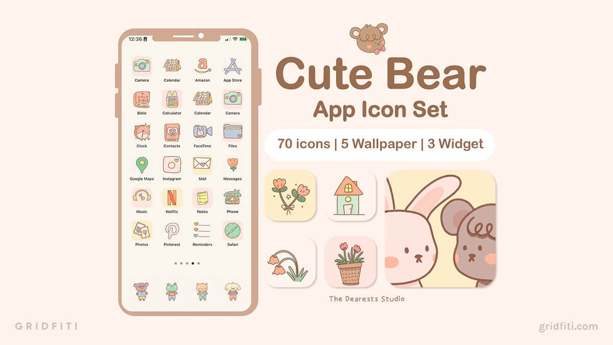 500 Kawaii App Icons Pack for iPhone Ios 14 Cute Ios Icons 