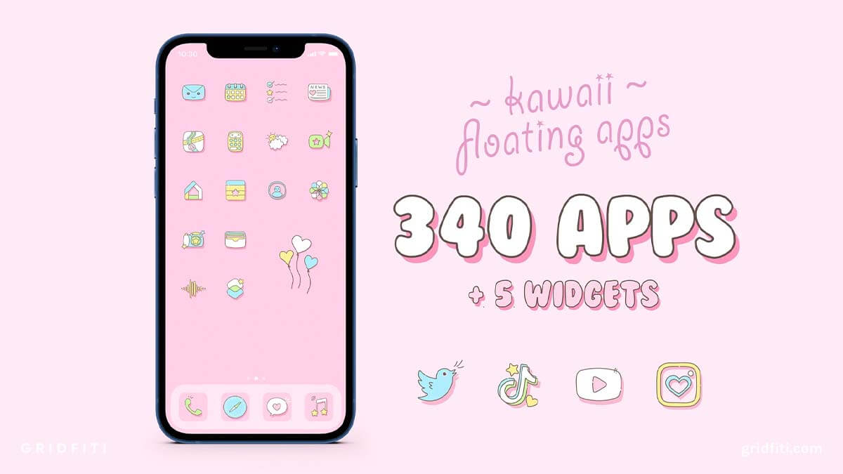 25+ Cute & Kawaii App Icon Packs for iOS 17 (iPhone & iPad)