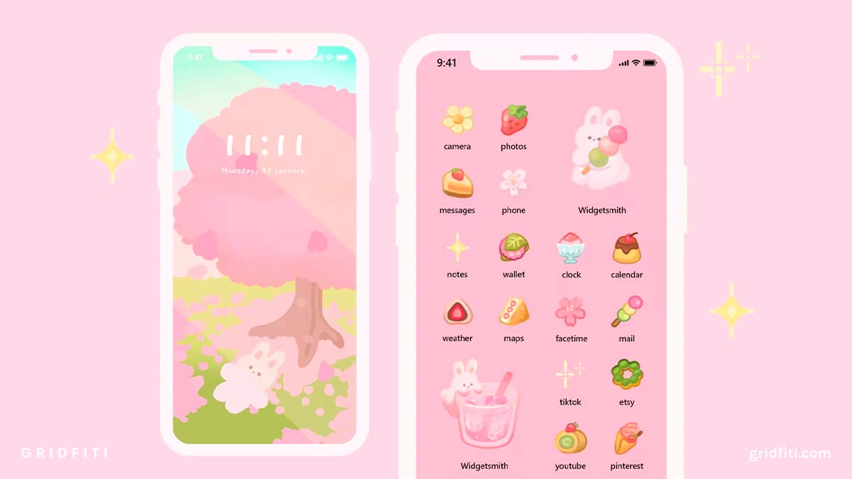 25+ Cute & Kawaii App Icon Packs for iOS 17 (iPhone & iPad)