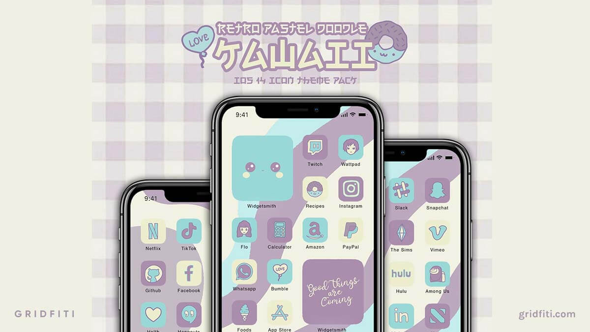 Retro Pastel Doodle Kawaii App Icons