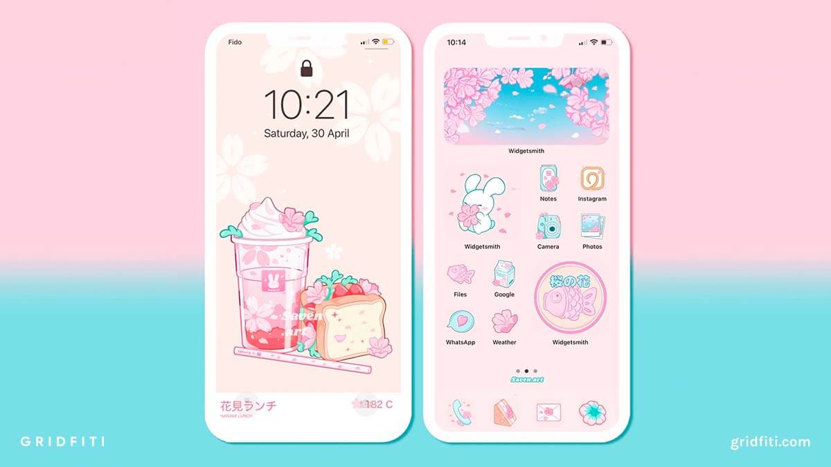 Sakura Cherry Blossom & Snacks App Icons