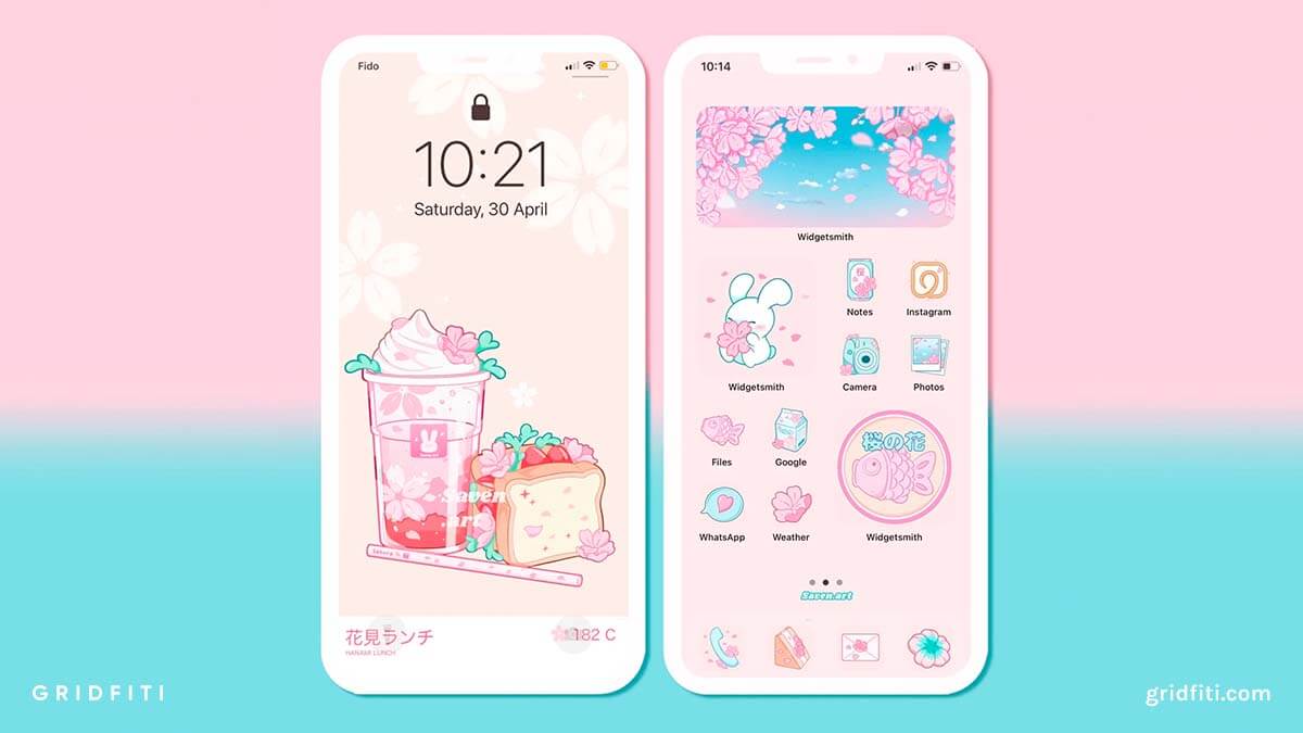 Kawaii My Melody Pink iPhone App Icon Theme Bundle for iOS14+