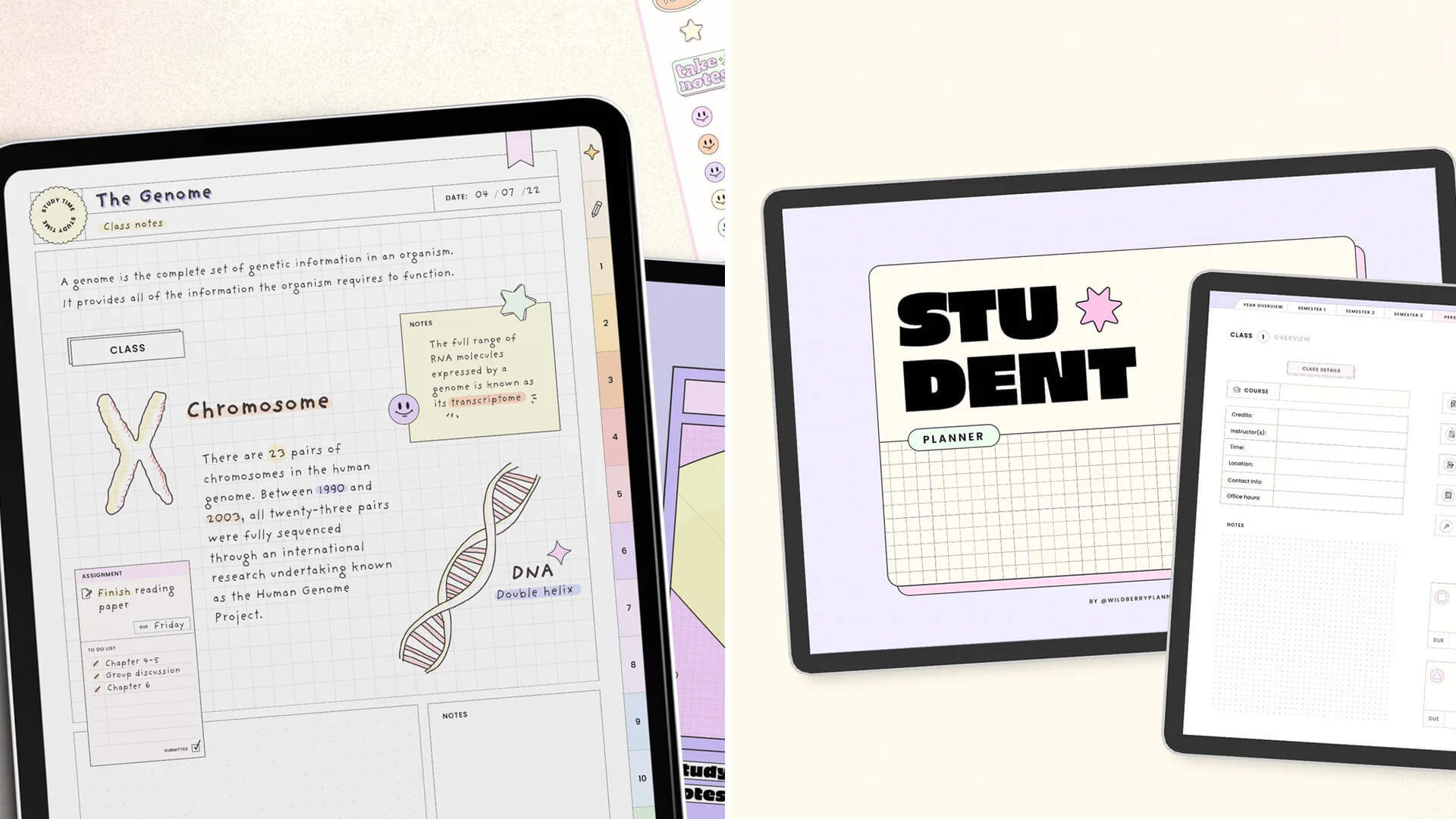 12  GoodNotes Student Templates (Planners Note Taking More)