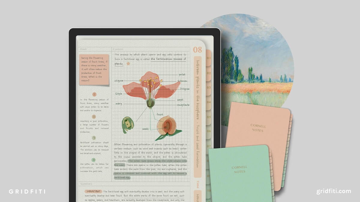 GoodNotes Digital Cornell Notebook & Journal Templates