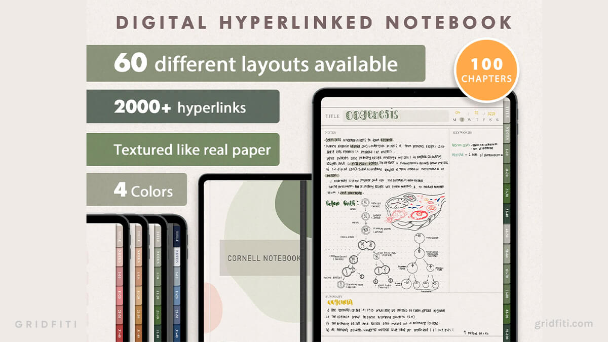 Goodnotes Template Kit, Digital Planner for Note Taking, Organize,  Journalling, and More. Premed, Ochem, Student, Hexgrid, Cornell (Download  Now) 