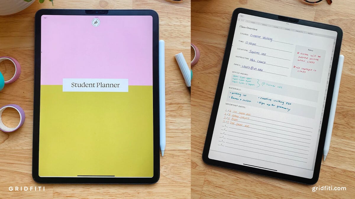 GoodNotes Academic Digital Planner with Exam & Project Prep