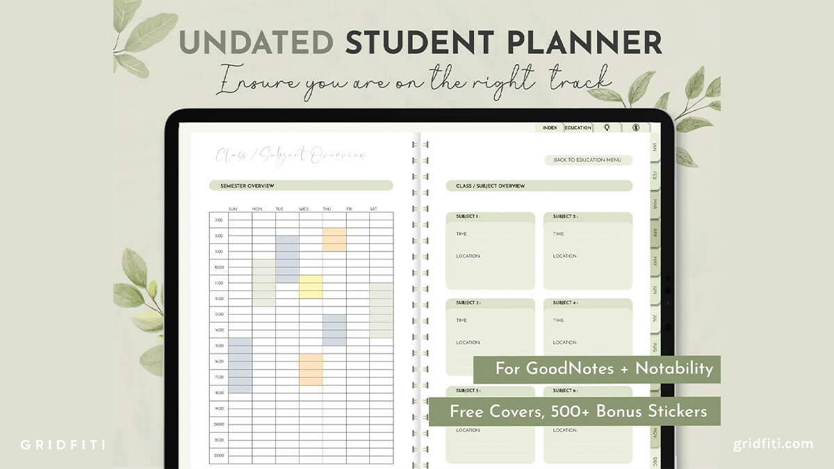 12 GoodNotes Student Templates Planners Note Taking More 