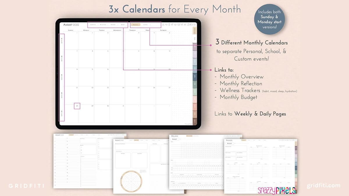 Neutral Aesthetic Student Planner for GoodNotes