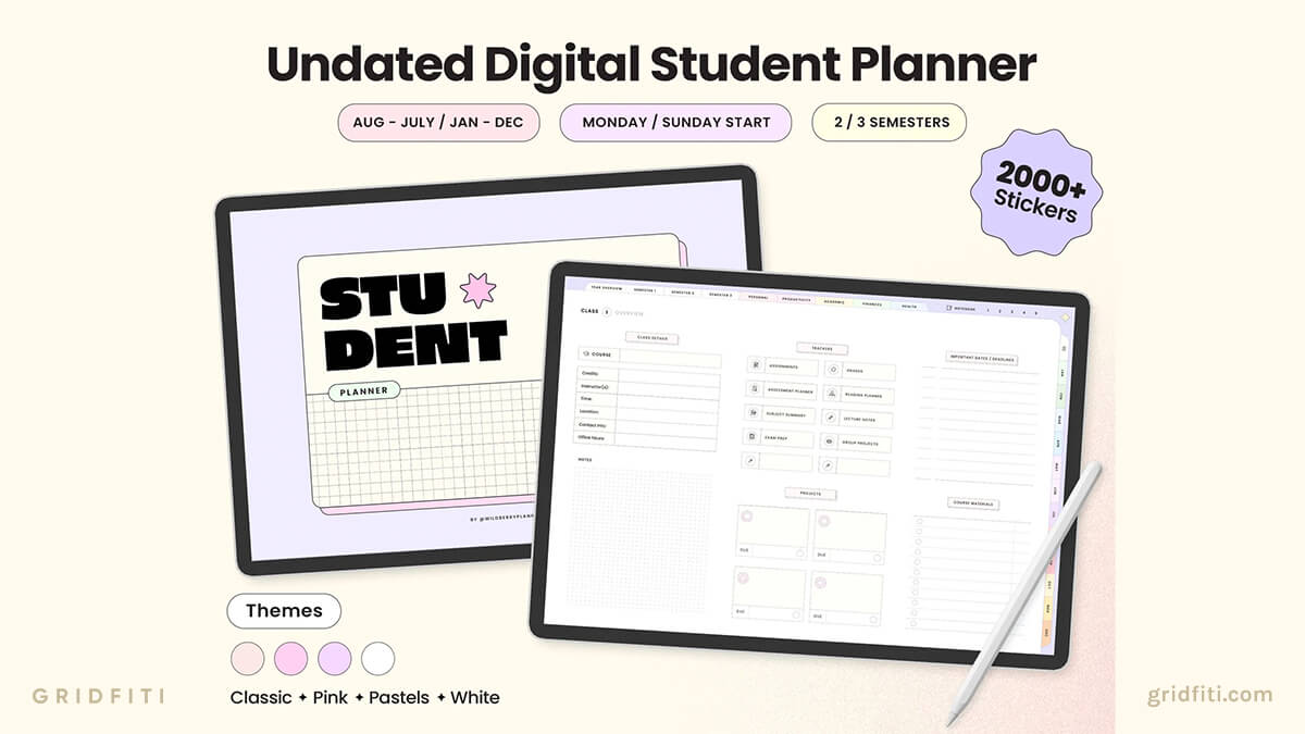 12 GoodNotes Student Templates Planners Note Taking More 12 GoodNotes Student Templates Planners Note Taking More