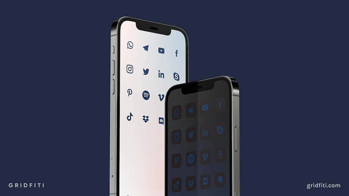 Dark Blue & Gray App Icons