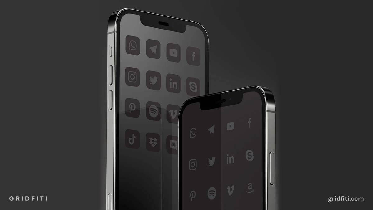 Dark Gray on Matte Black App Icons