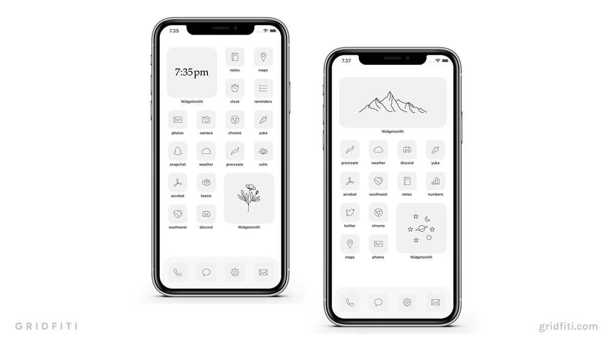 Minimal Light Gray App Icons