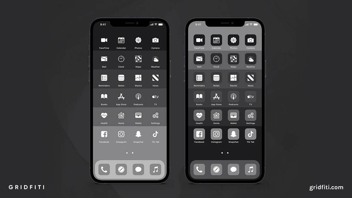 Shades of Gray App Icon Set