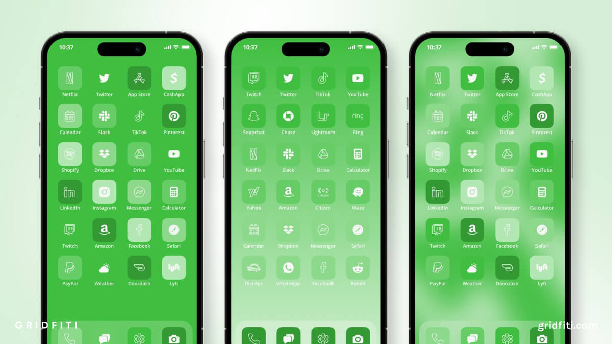 Green Aesthetic App Icons for iOS