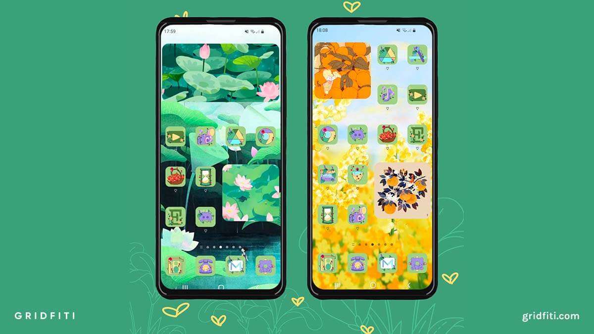 Aesthetic Cottagecore & Fairycore Green App Icons