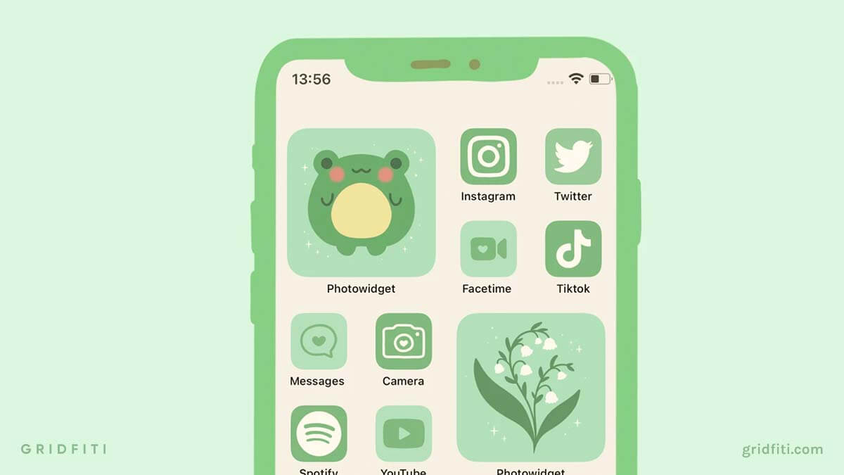 Green Froggy Café Hand-Drawn App Icons